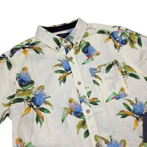 NEW Roark Scholar‎ La Selva Mens Floral Button Down Shirt - Size S Short Sleeve